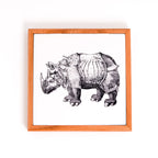 Rhinoceros | Wood Framed Art Coaster