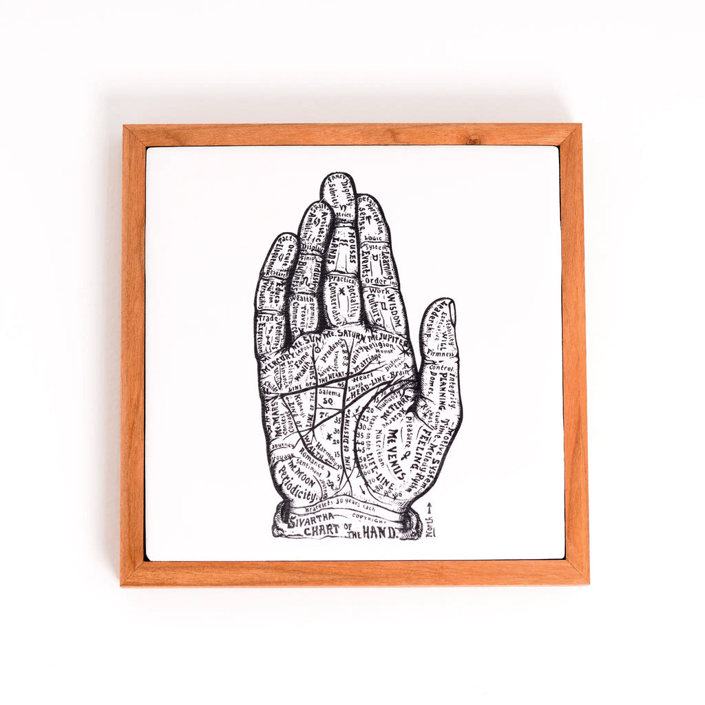 Chart of the Hand | Wood Framed Art Coaster